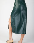 Faux Leather Midi Skirt