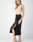 Faux Leather Midi Skirt