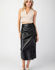 Faux Leather Midi Skirt