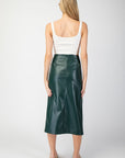 Faux Leather Midi Skirt