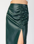 Faux Leather Midi Skirt