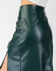 Faux Leather Midi Skirt