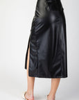 Faux Leather Midi Skirt