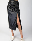 Faux Leather Midi Skirt