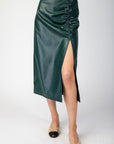 Faux Leather Midi Skirt