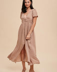 Puff Sleeve Button Down Dress