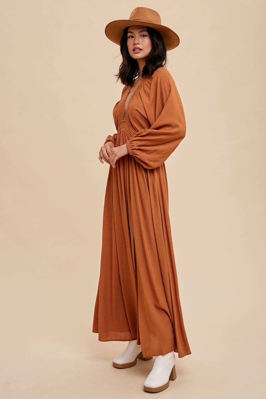 open lace back dress Plunge V-Neck Maxi Dress – Dominique Nicole Boutique