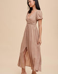 Puff Sleeve Button Down Dress