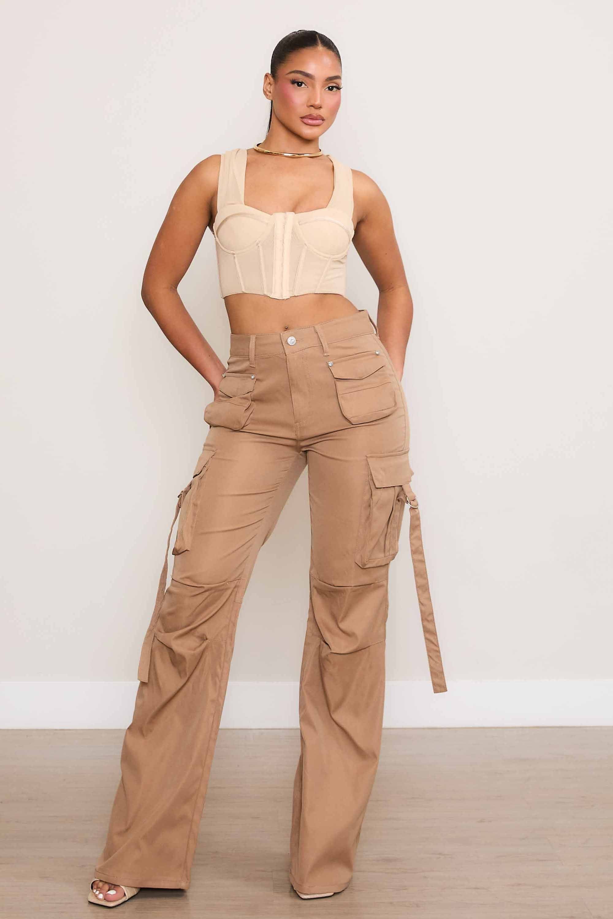 Women’s Mid Rise Cargo Pants – Dominique Nicole Boutique