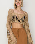 Open Stitch Crochet Crop Top