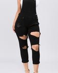 Cut Out Denim Overalls