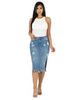 Denim Midi Skirt