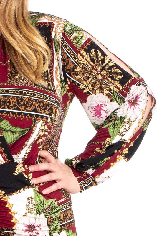 dominique floral long sleeve midi dress Hill House Home The Dominique Dress