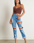 Distressed Mom Jeans