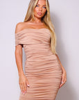 Crossover Off The Shoulder Mini Dress