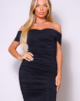 Crossover Off The Shoulder Mini Dress