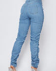 Ruched Denim Pants