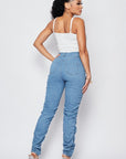 Ruched Denim Pants