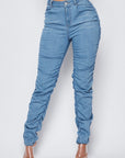 Ruched Denim Pants