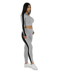 Long Sleeve Crop Top and Legging Set