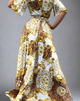 Printed V-Neck Maxi Dress