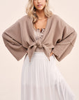 Long Sleeve Tie Front Jacket