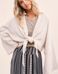 Long Sleeve Tie Front Jacket