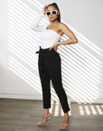 Crepe Paperbag Waist Trousers