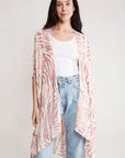 Floral & Ripple Print Cover Up Kimono