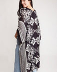 Women's Damask Print Cover Up Kimono