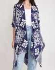Women's Damask Print Cover Up Kimono