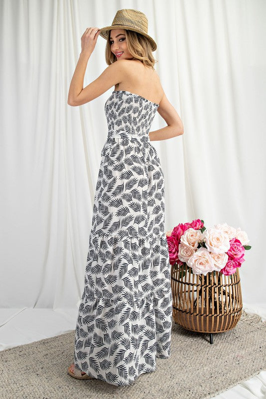 Tropical Print Maxi Dress