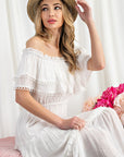 Off The Shoulder Ruffle Maxi Dress
