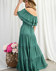 Off The Shoulder Ruffle Maxi Dress
