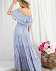 Off The Shoulder Ruffle Maxi Dress