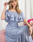 Off The Shoulder Ruffle Maxi Dress