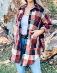 Plaid Printed Shirt Jacket
