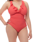 Plus Size Ruffle One-Piece Swimsuit