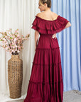 Off The Shoulder Ruffle Maxi Dress