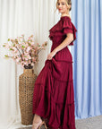 Off The Shoulder Ruffle Maxi Dress