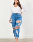 Plus Size Distressed Boyfriend Jeans