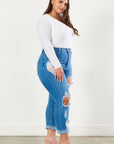 Plus Size Distressed Boyfriend Jeans