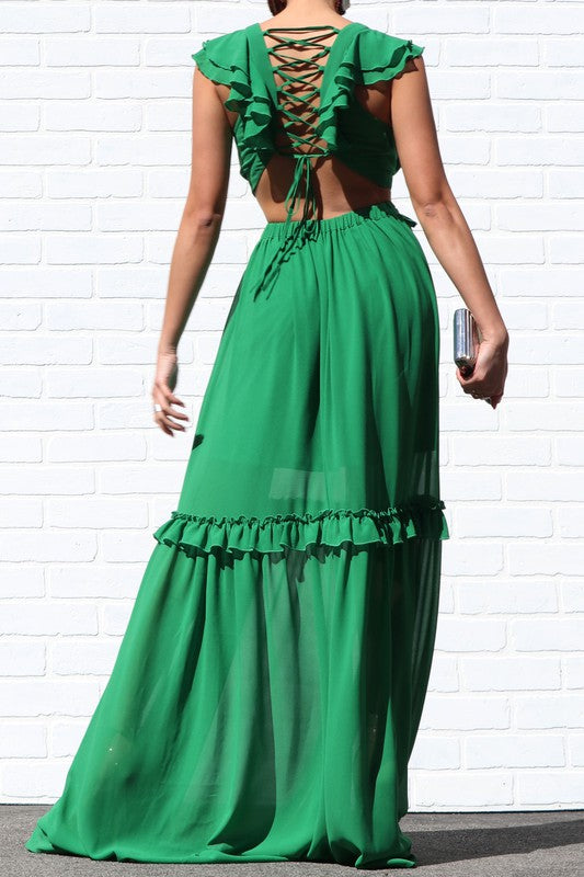 Lace Up Maxi Dress