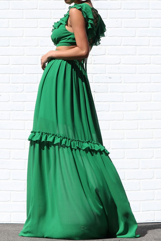 Lace Up Maxi Dress