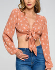 Long sleeve Butterfly Crop Top