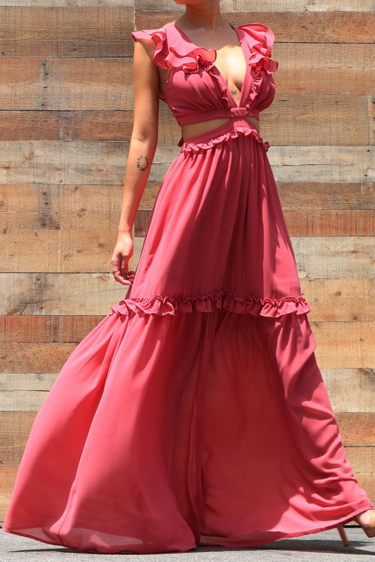 Lace Up Maxi Dress