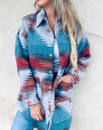 Aztec Printed Shirt Jacket