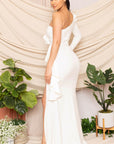 One Shoulder Ruffle Maxi Dress