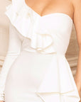 One Shoulder Ruffle Maxi Dress