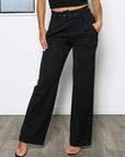 Belted Wide Leg Trousers